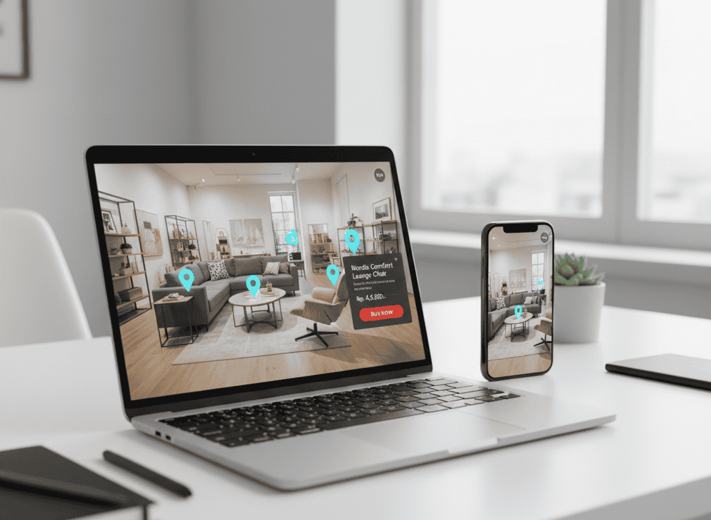 Visualisasi hotspot pada produk yang terhubung ke e-commerce